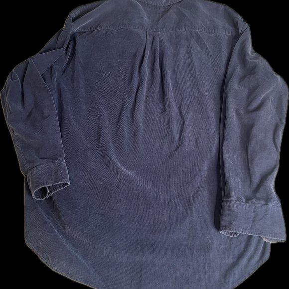 Vintage J. Crew Shirt Mens XL Blue Corduroy Button Up Long Sleeve Pockets - Picture 2 of 2